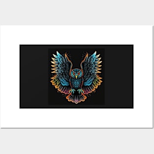 Neon Owl Posters and Art